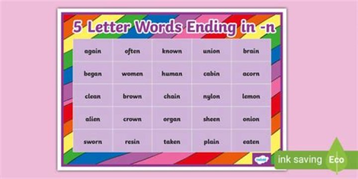 5 Letter Words Ending in NE