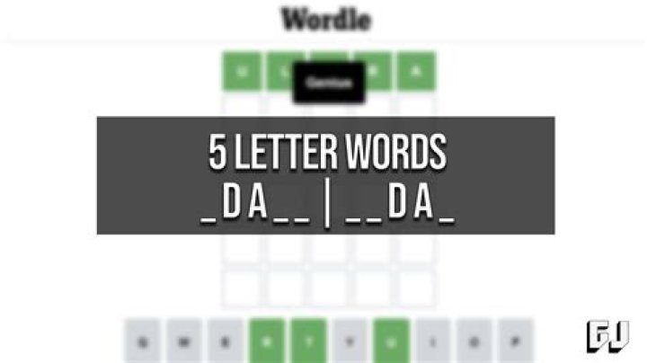 5 Letter Words with DA in the Middle