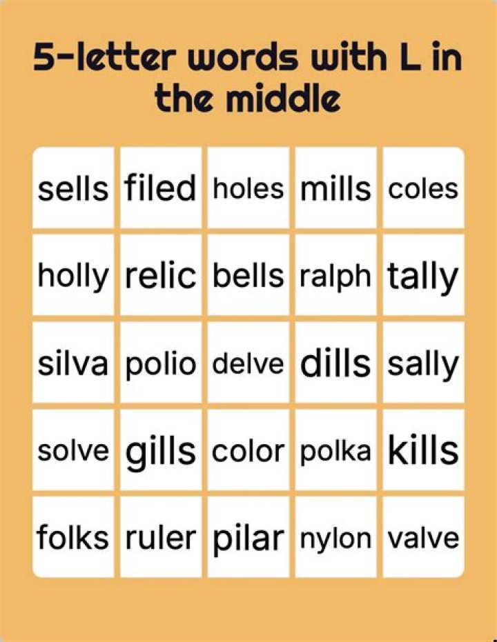 5 Letter Words with L in the Middle and Ending in E