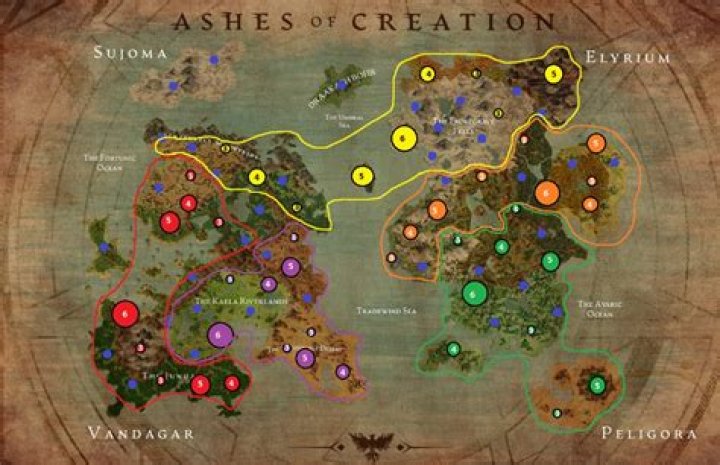 Ashes of Creation World Map of Verra