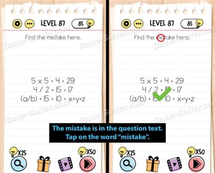 Brain Test Level 87 Answers • Game Solver