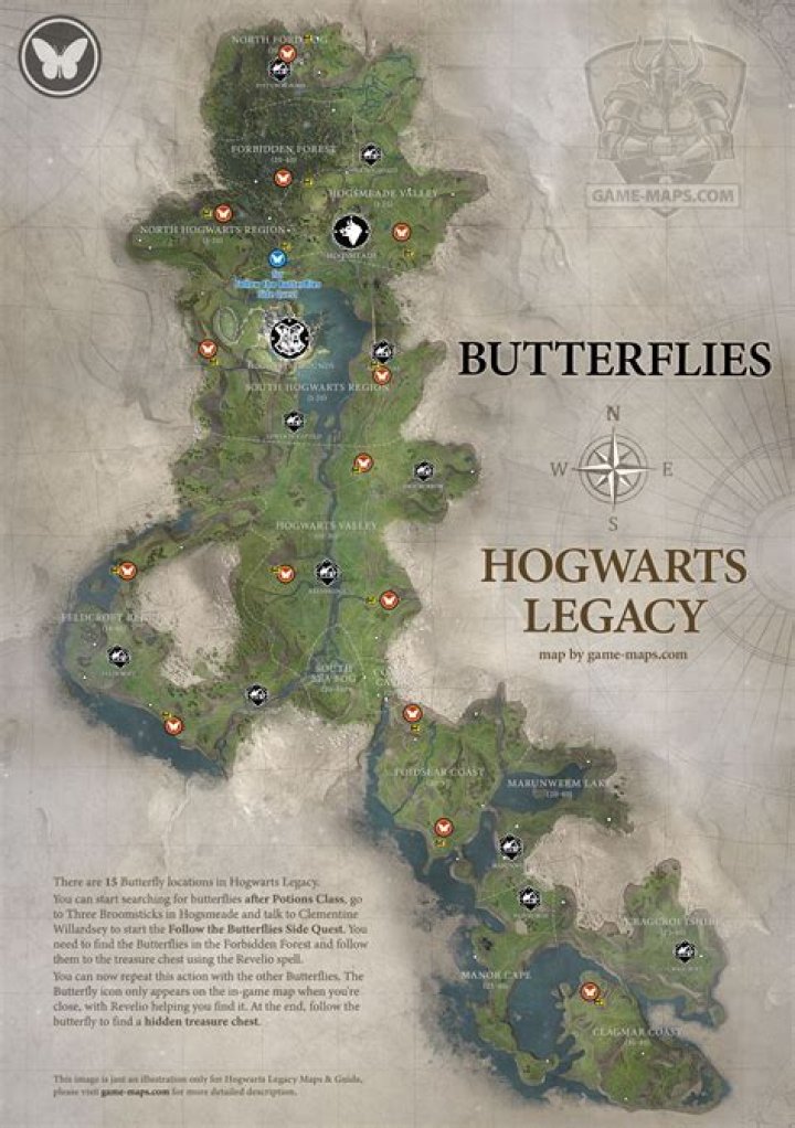Butterflies in Hogwarts Legacy