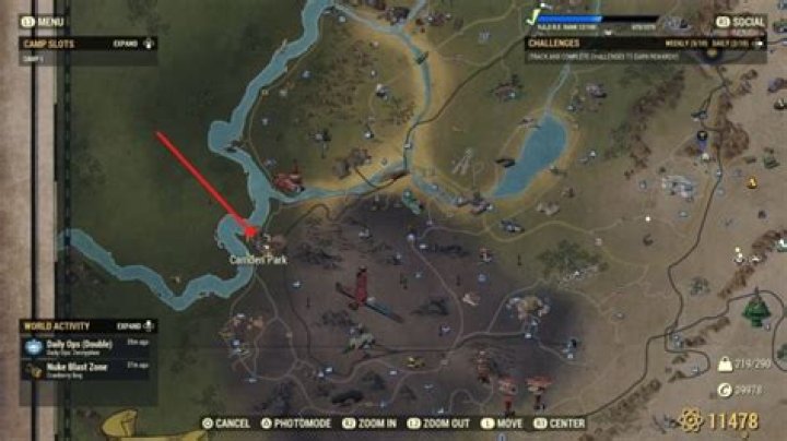 Camden Park location in Fallout 76