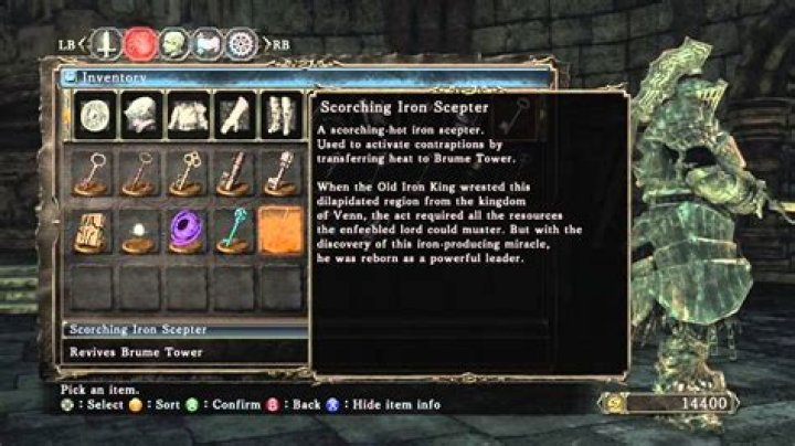 Crown of the Old Iron King - Alonne Greatbow +5, Majestic Greatsword, Maldron the Assassin, Spell Quartz Ring +3, Scorching Iron Scepter