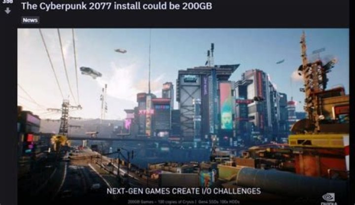 Cyberpunk 2077 "Won’t Take 200GB" HDD Space, System Requirements Coming Soon