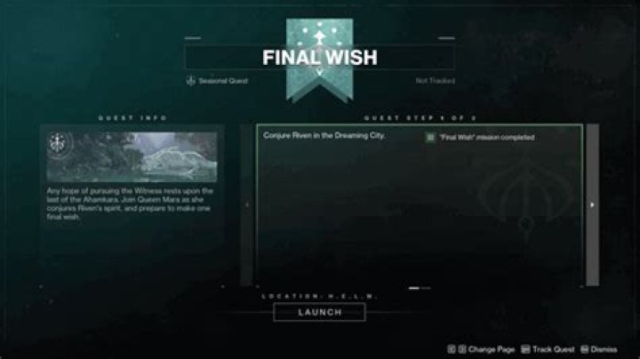 Destiny 2 Final Wish Quest Steps