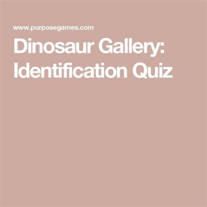 Dinosaur Gallery: Identification Quiz