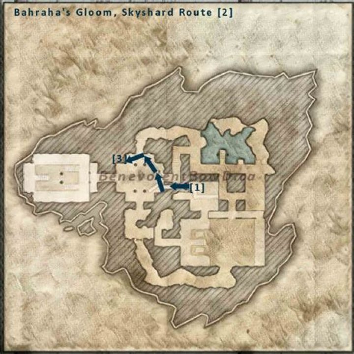ESO Bahraha's Gloom Delve Map with Skyshard and Boss location in Hew's Bane