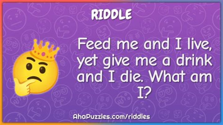 
Feed me and I live, yet give me a drink and I die. What am I? [Riddle Answers]