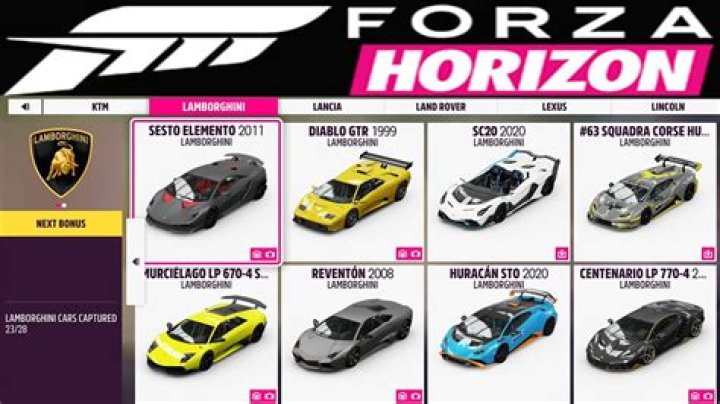 Forza Horizon Car List Revealed