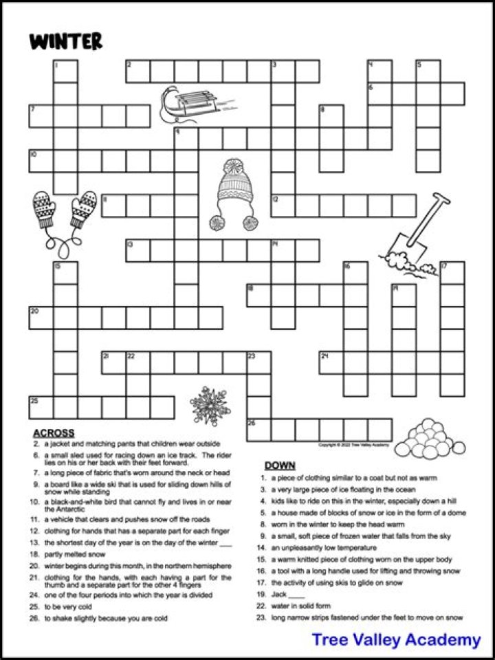 
Frosty Crosswords Level 3 Answers [1-10]