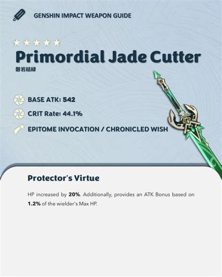 Genshin Impact Primordial Jade Cutter: NEW 5-Star Weapon Guide