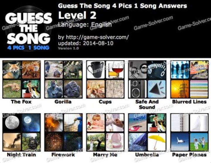 Guess The Song 4 Pics 1 Song Level 2 • Game Solver