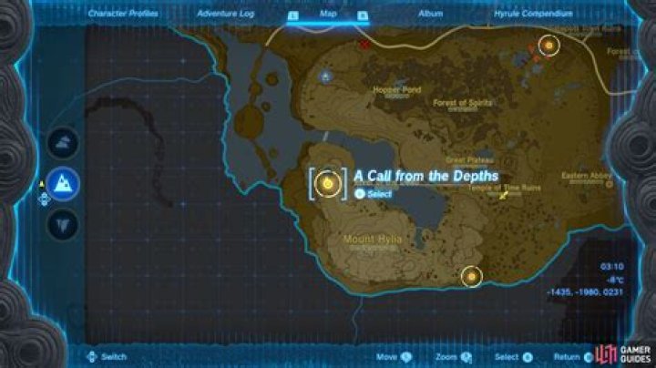 How to Complete A Call From The Depths - Central Hyrule - Side Adventures | The Legend of Zelda: Tears of the Kingdom