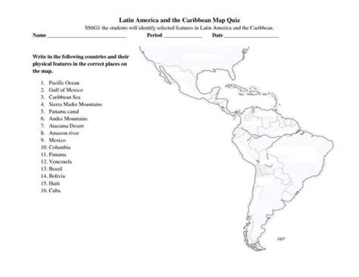 Latin America and Caribbean Map Quiz