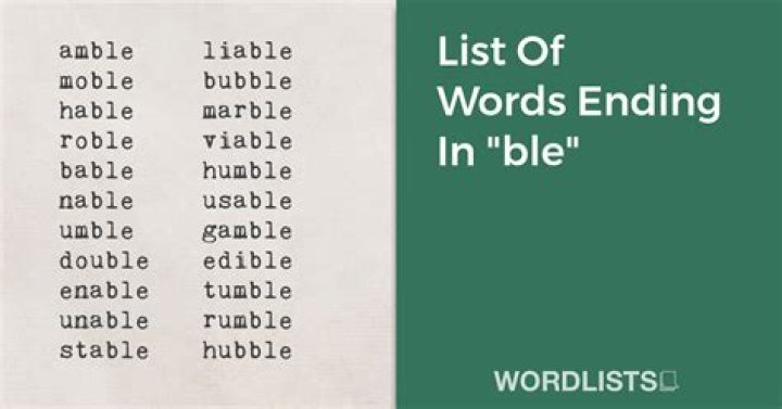 List of Words Starting With 'ble'