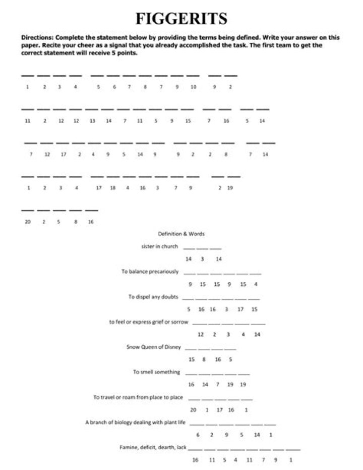 
Outline of a figure: Figgerits Answer + Phrase