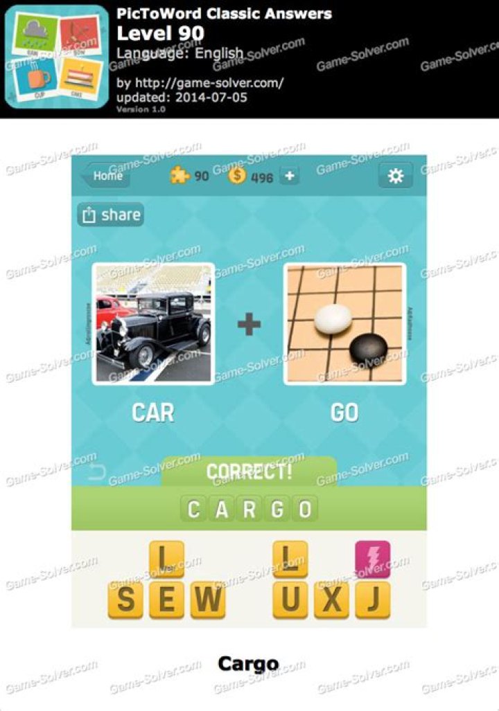 PicToWord Classic Level 90 • Game Solver