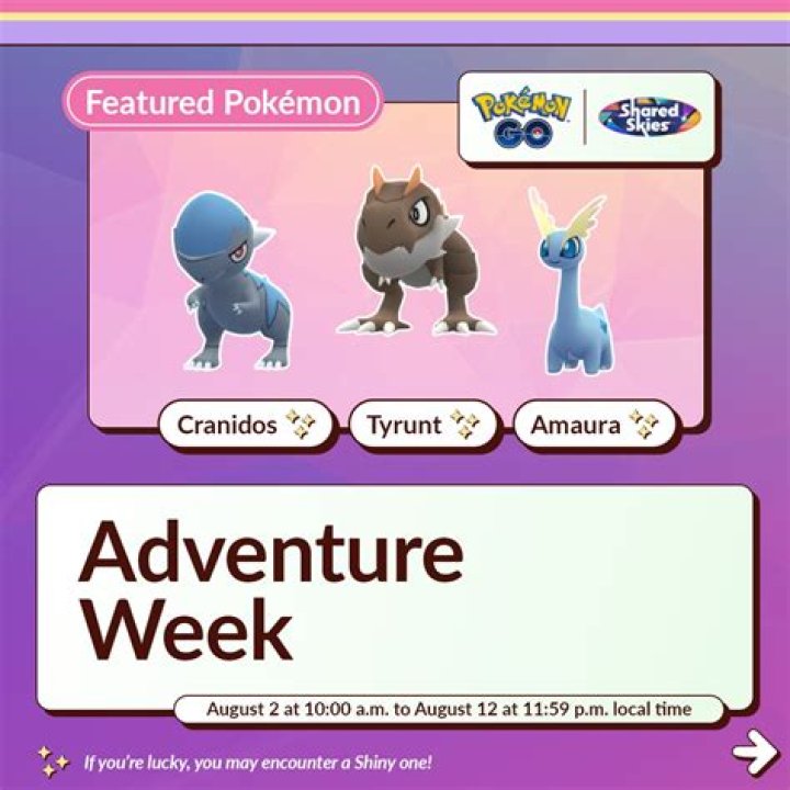 Pokemon Go Adventure Week 2023 Collection Challenges, Dome and Helix, Root and Armor, Skull and Armor, Cover and Plume