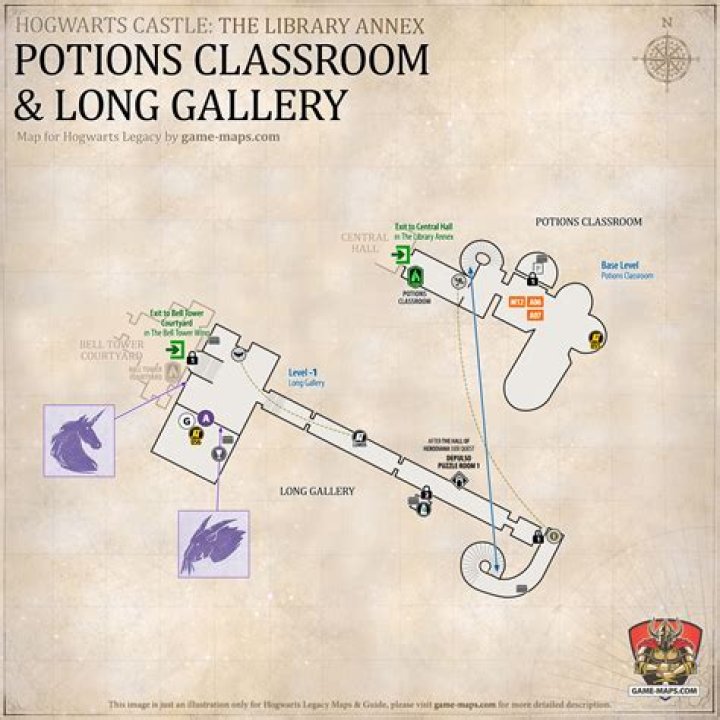 Potions Classroom & Long Gallery Map Hogwarts Legacy