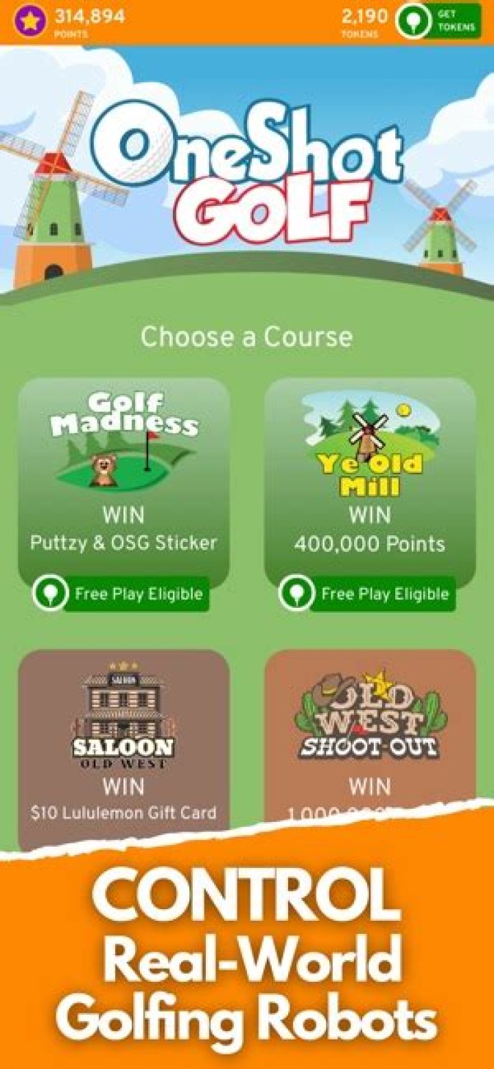 Robot Golf & Win on AppGamer.com