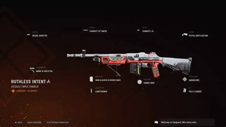 Ruthless Intent | COD Warzone and Vanguard Weapon Blueprint