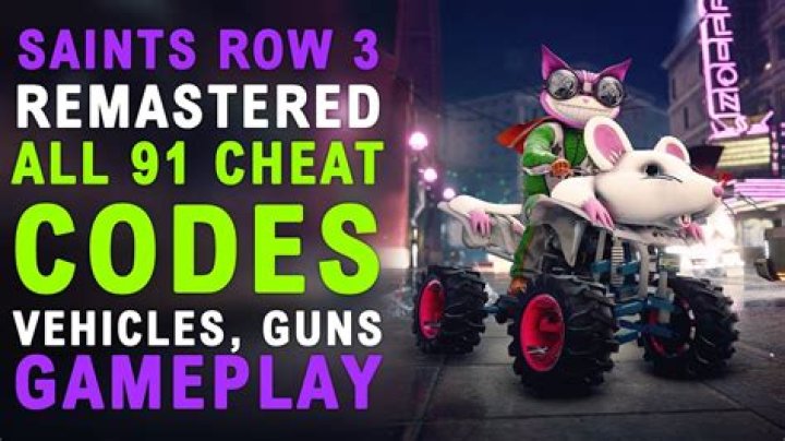 Saints Row: The Third Remastered All Cheat Codes