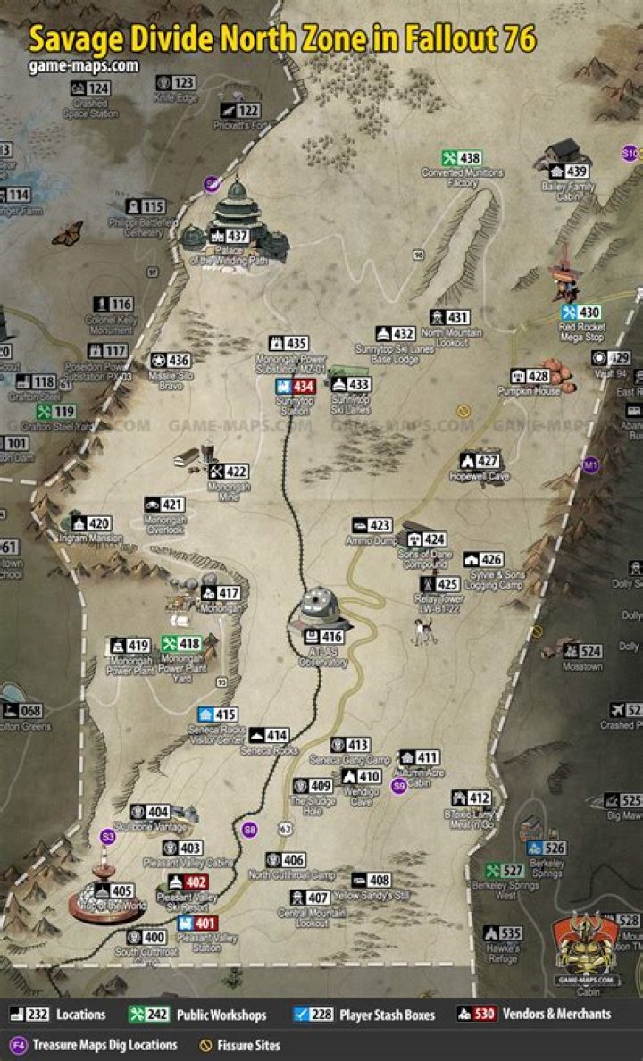 Savage Divide North Map for Fallout 76