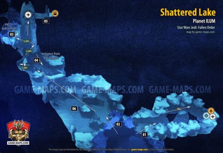 Shattered Lake Map, Ilum for Star Wars Jedi Fallen Order