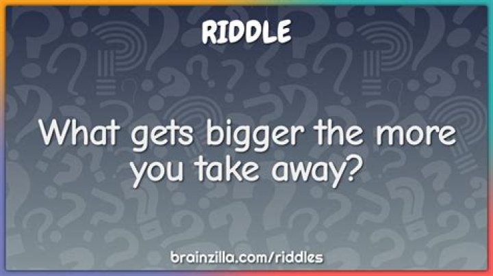 
The more you take away, the bigger it gets. [Riddle Answers]