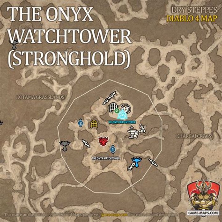 The Onyx Watchtower (Stronghold) Map for Diablo 4