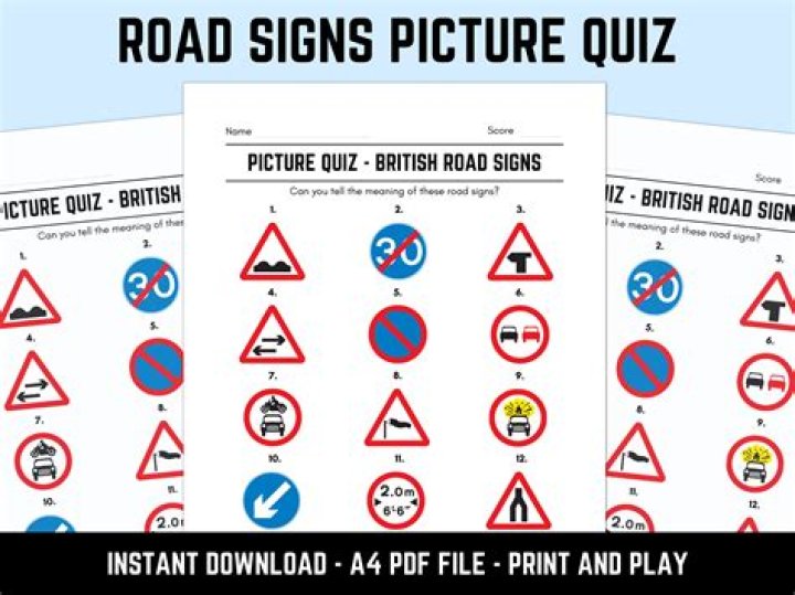 Uk Road Signs - SHAPE QUIZ — Printable Worksheet