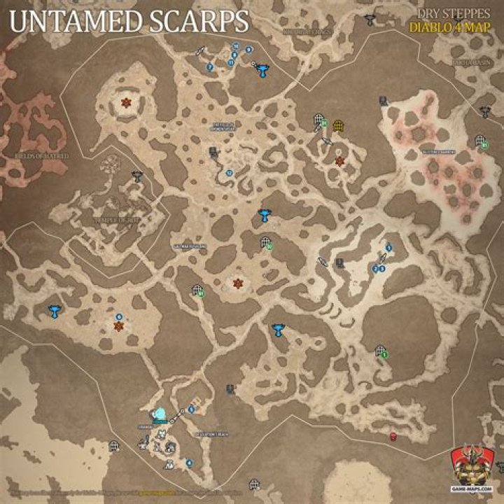 Untamed Scarps Map for Diablo 4