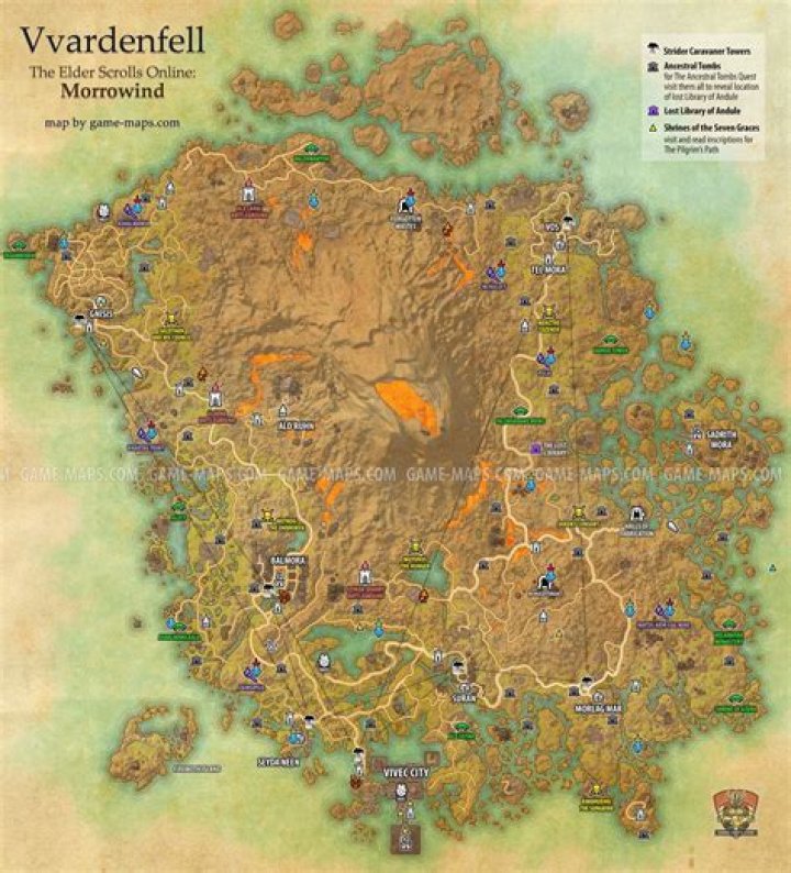 Vvardenfell Map - The Elder Scrolls Online: Morrowind (ESO)