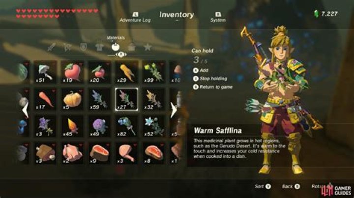 Warm Safflina - Vegetables - Materials | The Legend of Zelda: Breath of the Wild