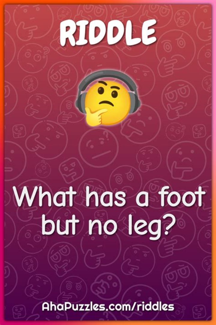 
What has a foot but no legs? [Riddle Answers]
