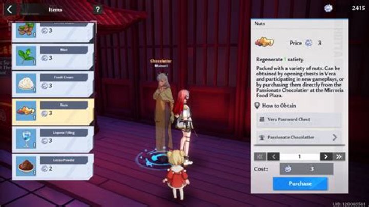 Where to find Chocolate Molds and ingredients in Tower of Fantasy