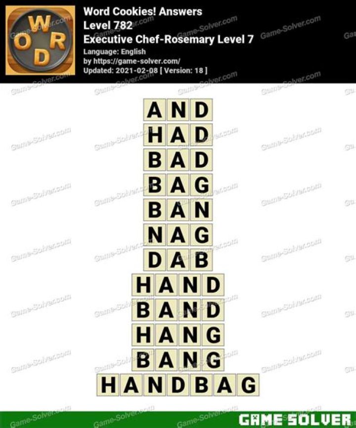 Word Cookies Executive Chef-Chestnut Level 5 Answers • Game Solver