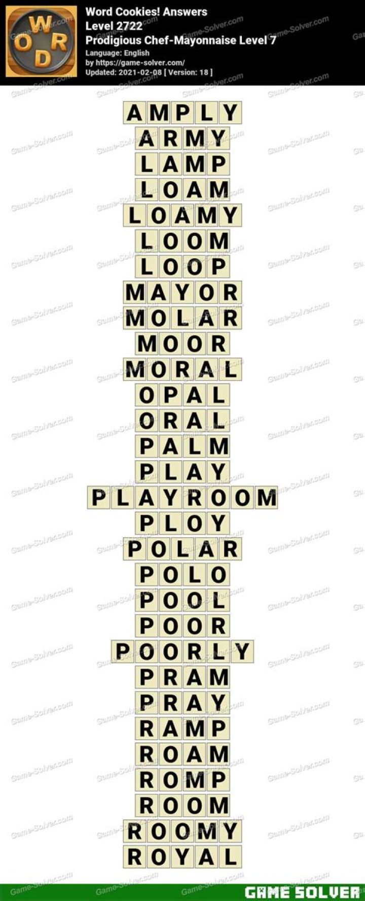 Word Cookies Prodigious Chef-Mayonnaise Level 7 Answers • Game Solver