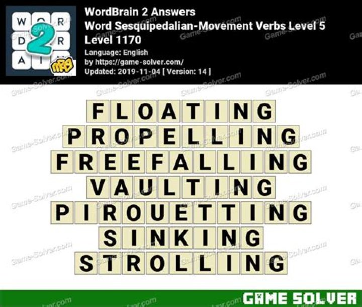 WordBrain 2 Word Shepherd-Movement Verbs Level 2 Answers • Game Solver