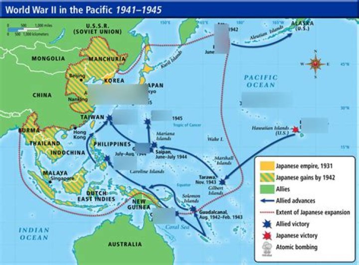World War II Map of the Pacific Quiz